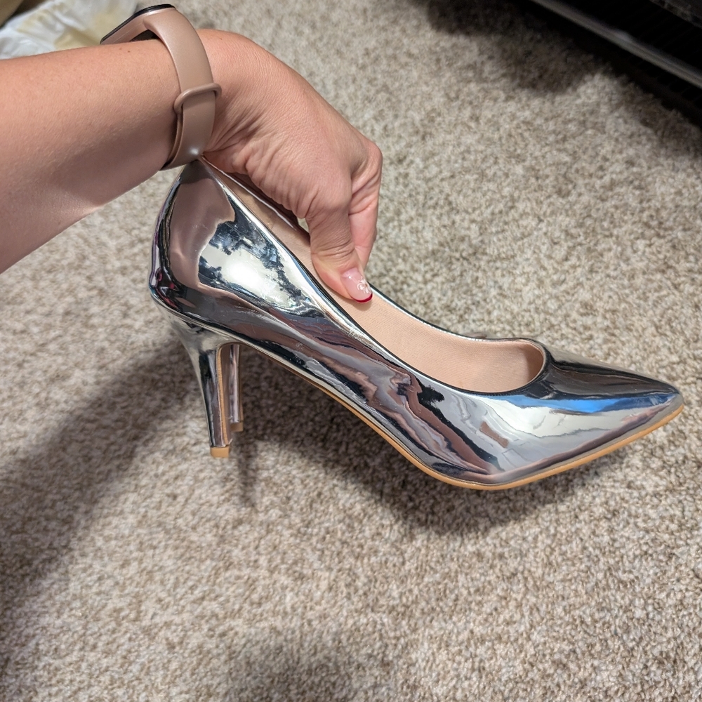 Silver Metallic Heels - Picture 4 of 4